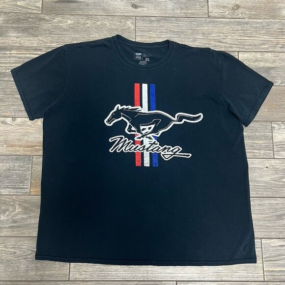 Mustang Ford Mens size XXL 50/52 Officially Licensed T Shirt Short Sleeve Black - Picture 1 of 9